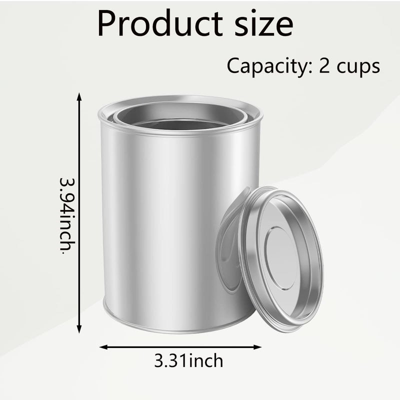 Quaocens 8 PCS Empty Paint Cans With Lids (1 Pint Size), Empty Metal Paint Cans With Lids, 2 Cup Capacity, Empty Pint Paint Cans With Lids Storage Containers Can Be Used for DIY and Paint Storage and More. - Image 2